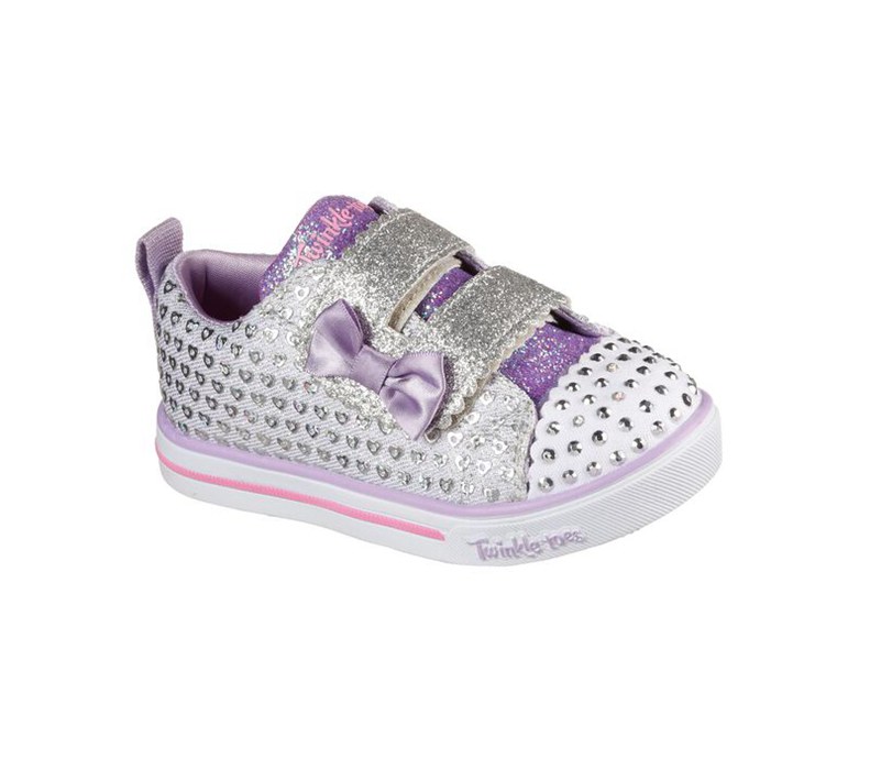 Skechers Flickor Silver Fritidsskor - Twinkle Toes: Sparkle Lite - Peek-A-Cute - Sverige (SKXZM-8739